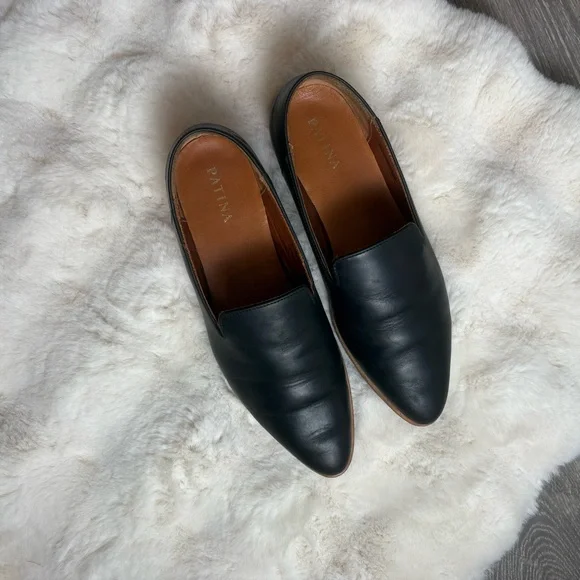 Patina Portland pointed toe leather loafer flat in black - 8 - Picture 12 of 12